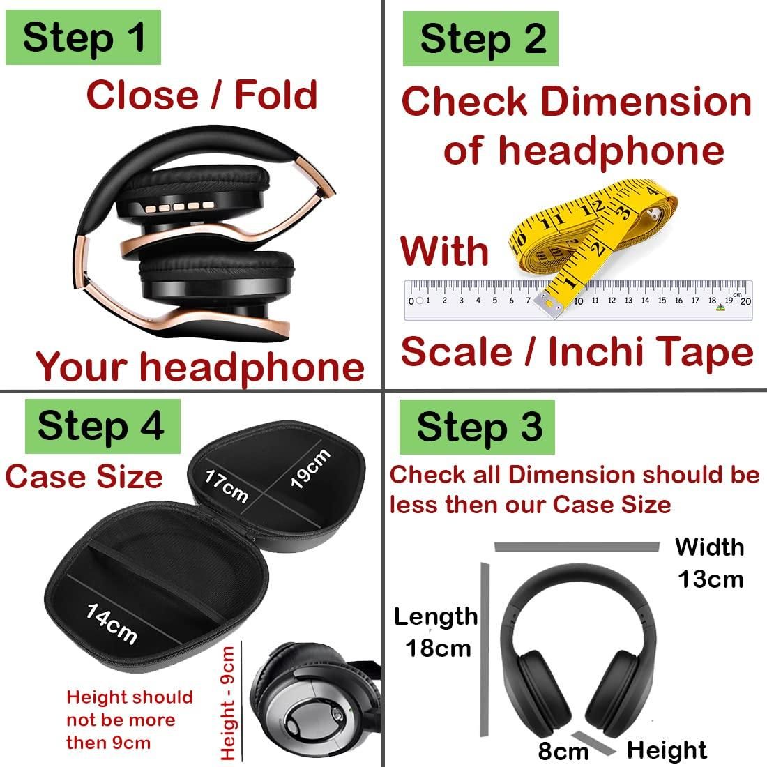 Headphone Carrying Case for Universal Oversized (Black)